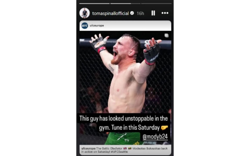 Tom Aspinall on Modestas Bukauskas