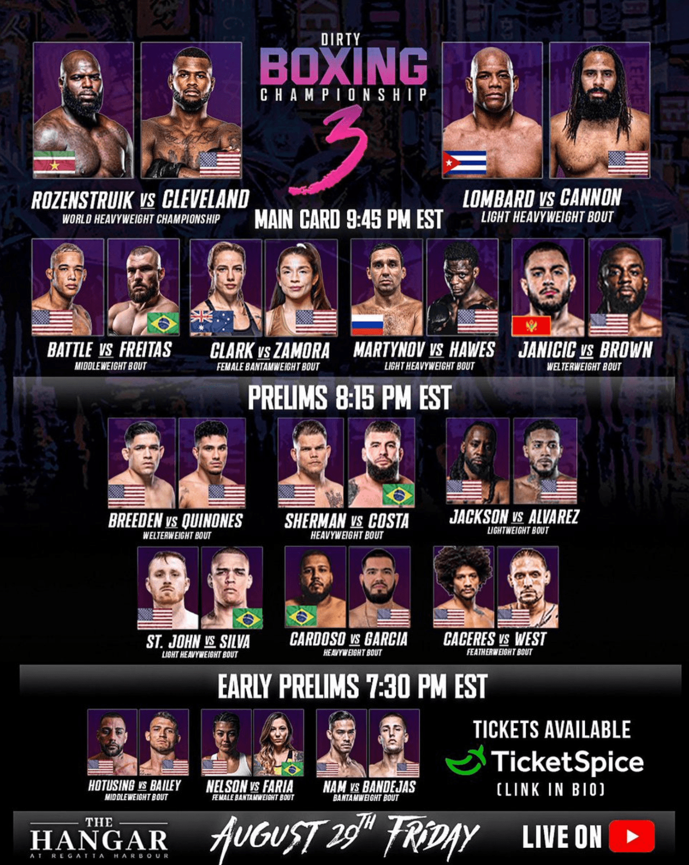 DBX3 fight card