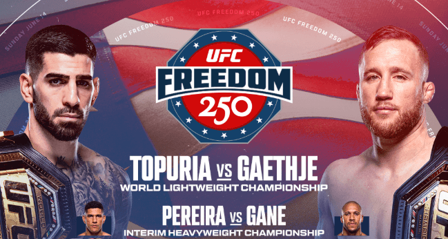 Topuria vs. Gaethje, Pereira vs. Gane Headline UFC Freedom 250